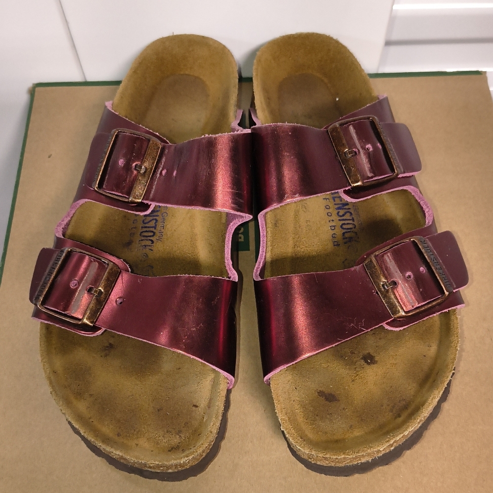 Birkenstock Unisex Arizona Birko-Flor - Berry Crush Sandals EU 40 US M7 L9